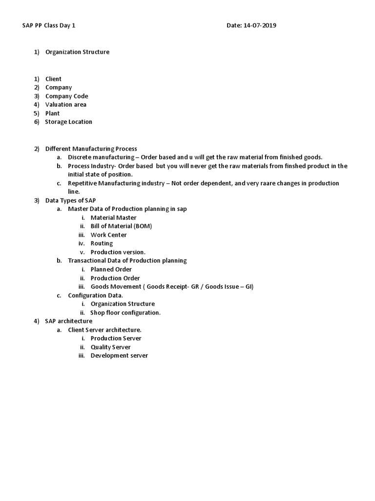 SAP PP Master Data Overview | PDF | Information Technology Management ...