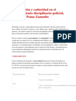 Prescripción y Caducidad en El Procedimiento Disciplinario Policial