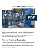 How To Remove Chlorine From Water