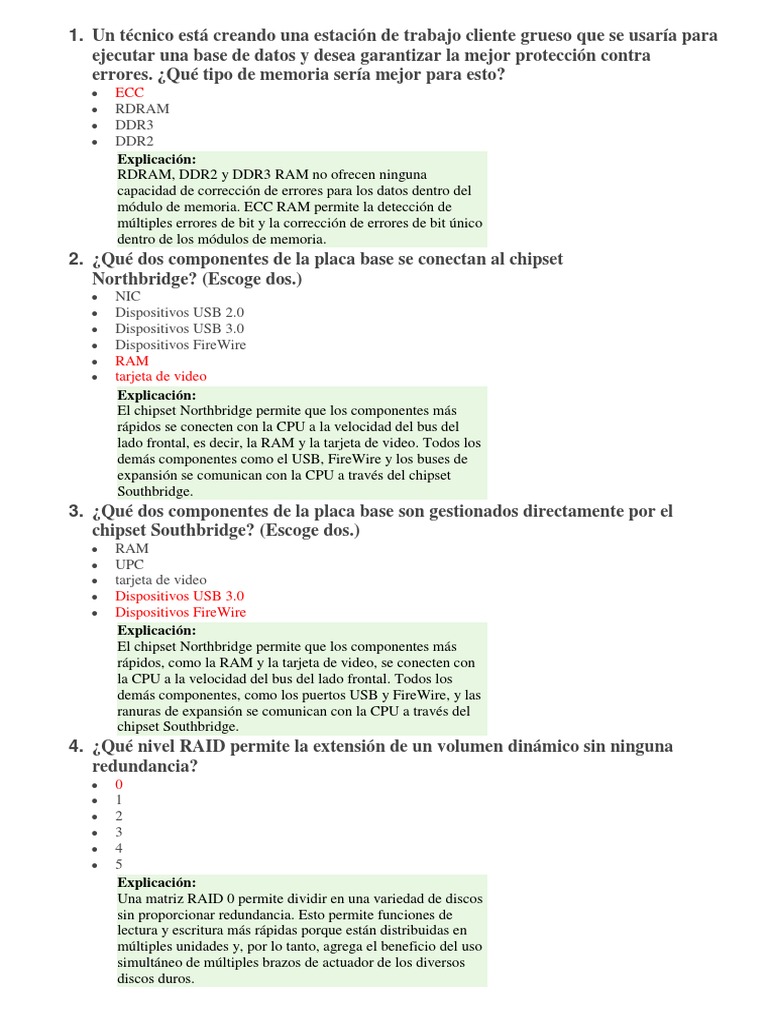 Examen de Práctica 1 para La Certificación Ite 6.0 A+ 2017 PDF | PDF ...