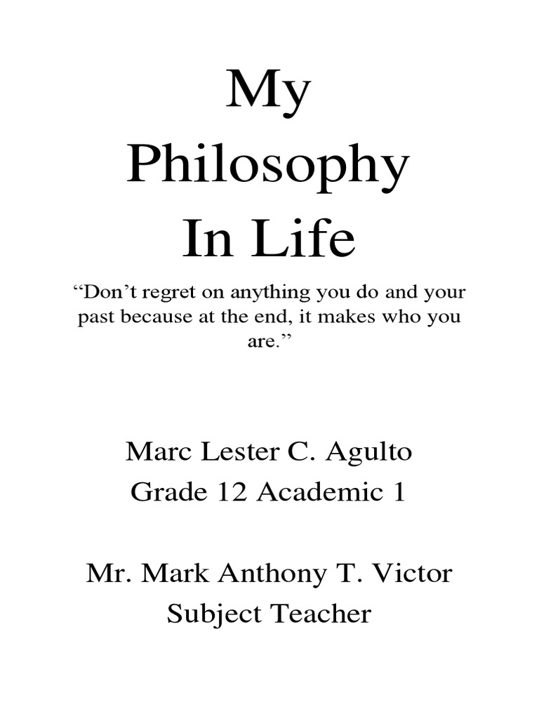 My Philosophy in Life PDF Happiness God