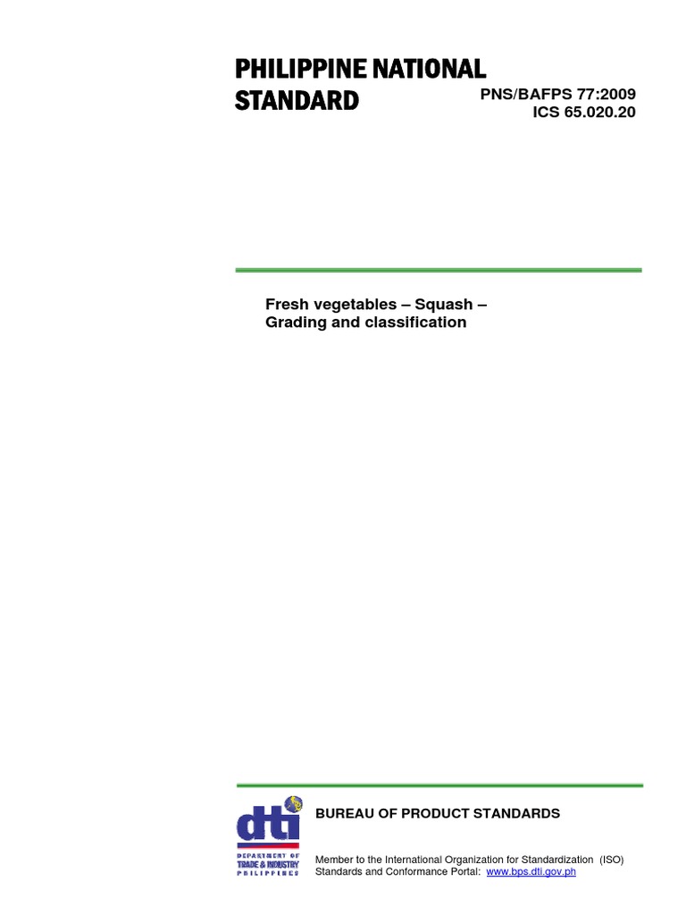 Squash Grading and Classification Standards | PDF | Cucurbita ...