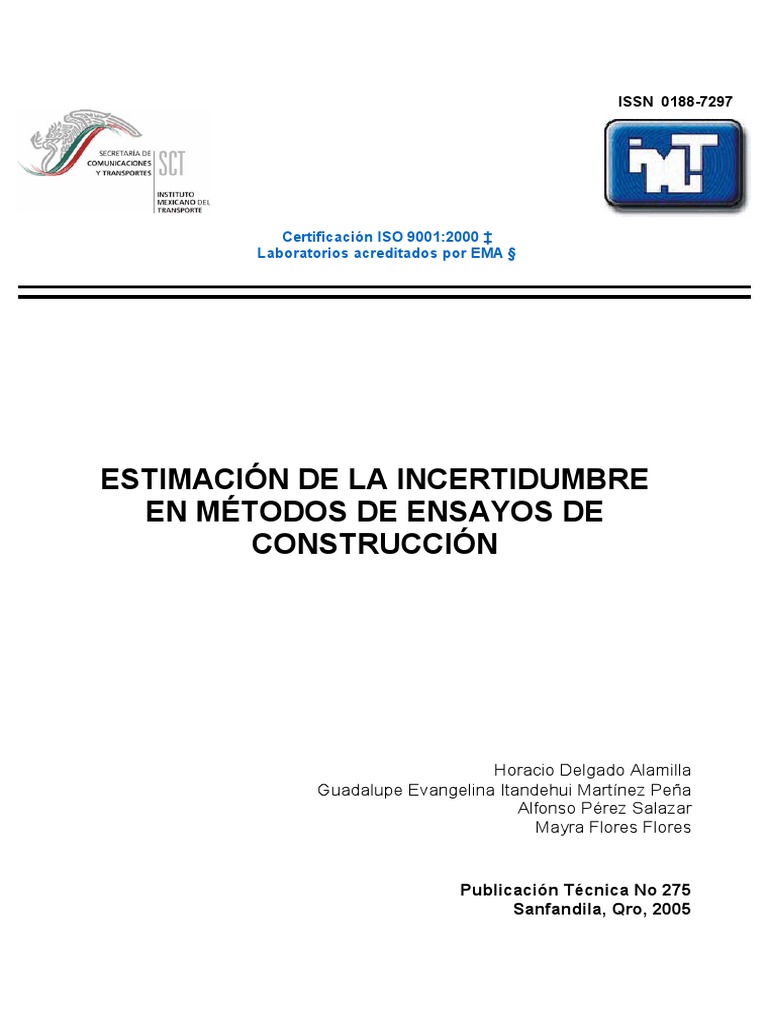 Estimacion de La Incertidumbre en Metodo PDF | PDF