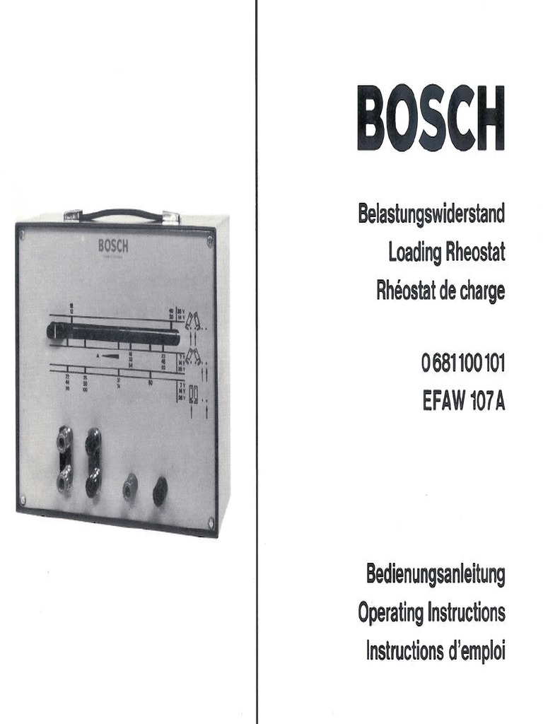 Bosch - Loading Rheostat PDF | PDF