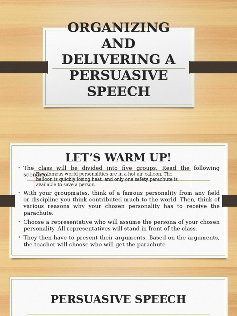 elements of persuasive speech
