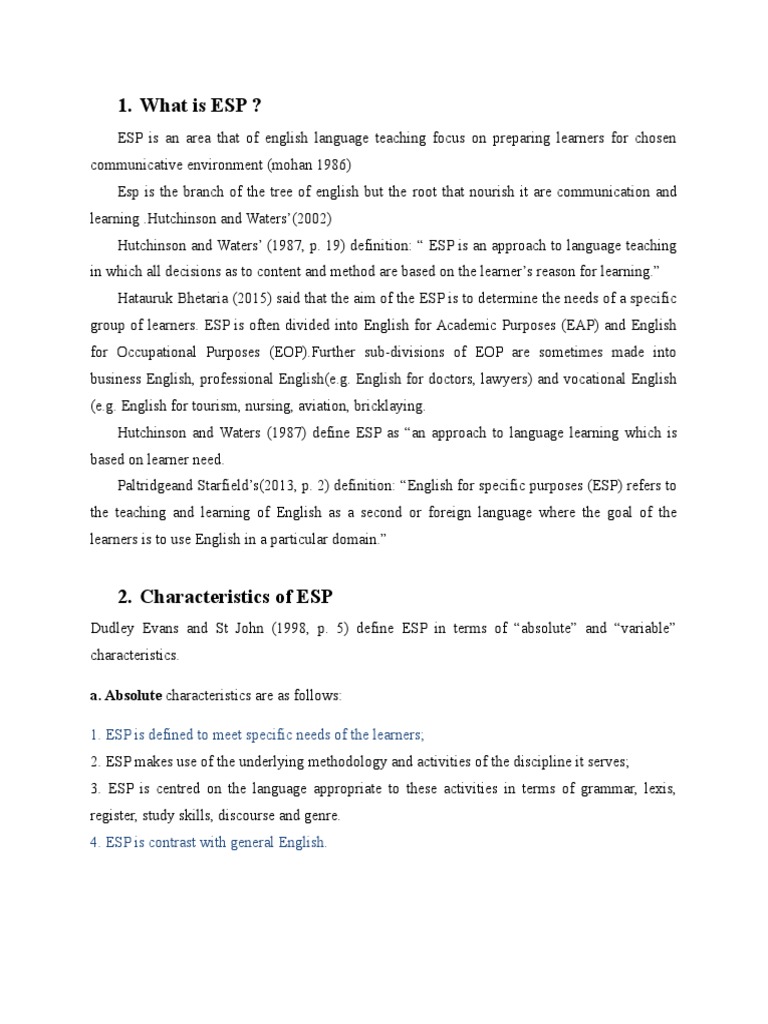 Esp | PDF | Language Education | Learning