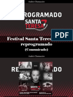 Andrés Chumaceiro - Festival Santa Teresa 7 Fue Reprogramado (Comunicado)