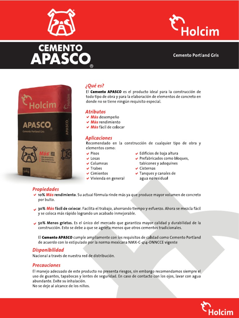 Apasco Ficha Tecnica | PDF