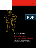 Cuadernos de Un Mamífero Erik Satie