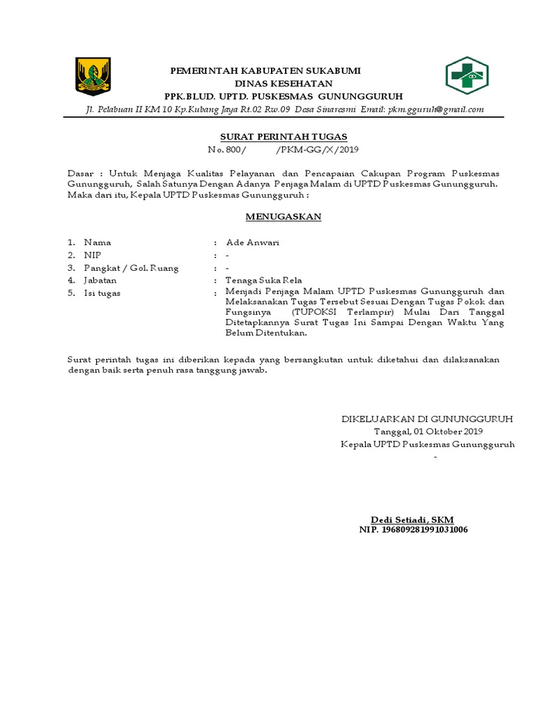 Surat Tugas Penjaga Malam