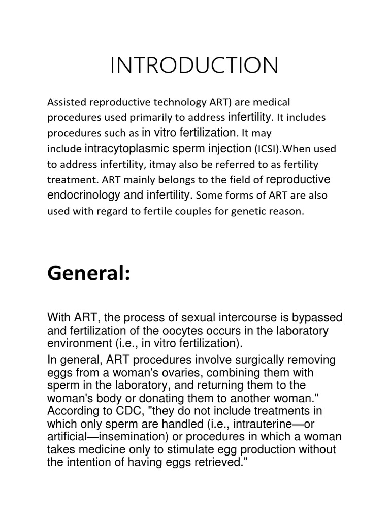Assisted Reproductive Technology PDF Assisted Reproductive