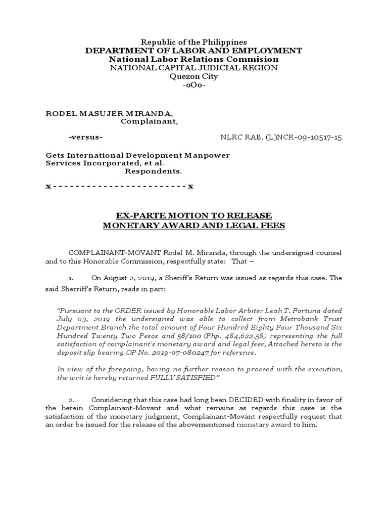 Motion To Release Check Politics Social Institutions