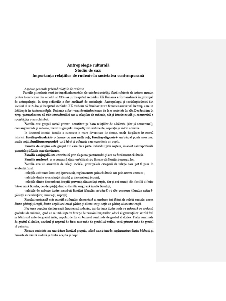 Relatii de Rudenie | PDF