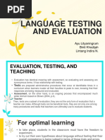 Language Testing and Evaluation