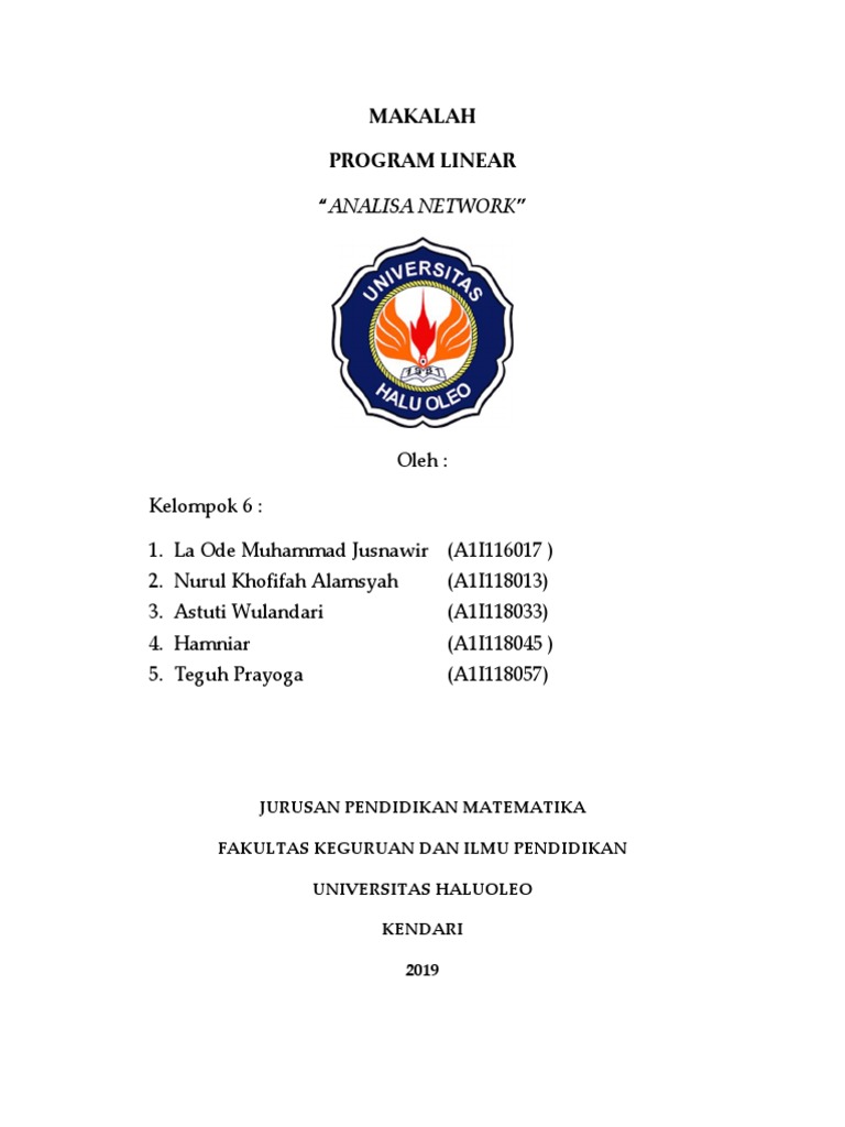 Makalah Program Linear Analisa Network | PDF | Komputer | Teknologi ...