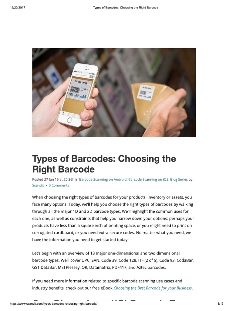 Types of Barcodes | PDF