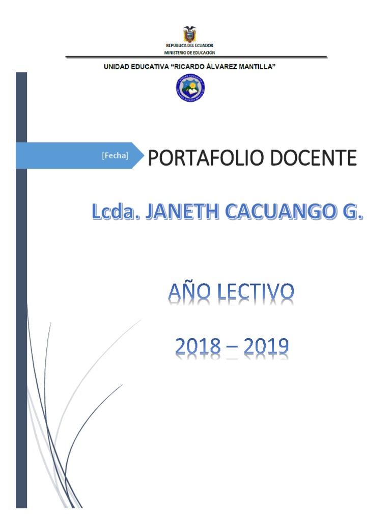 Carátula para Portafolio Docente 2025 | PDF