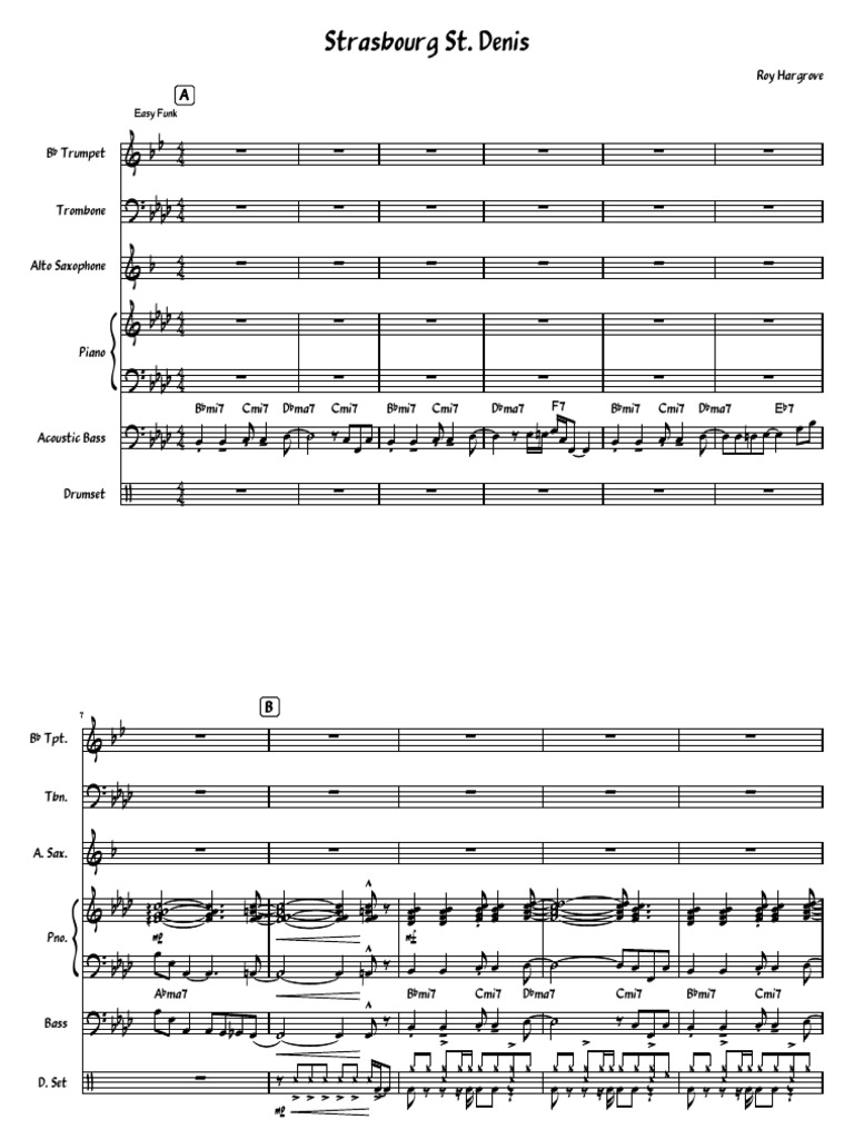 Strasbourg ST Denis-Score - and - Parts PDF | Download Free PDF | Jazz ...