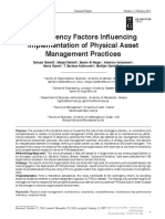 72 - (Organizacija) Contingency Factors Influencing Implementation of Physical Asset Management Practices