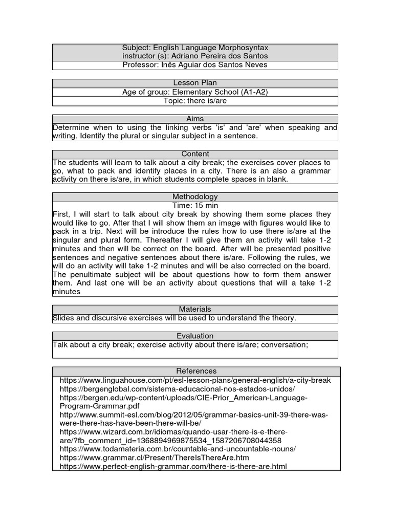 There Is/are Lesson Class | Download Free PDF | Subject (Grammar ...