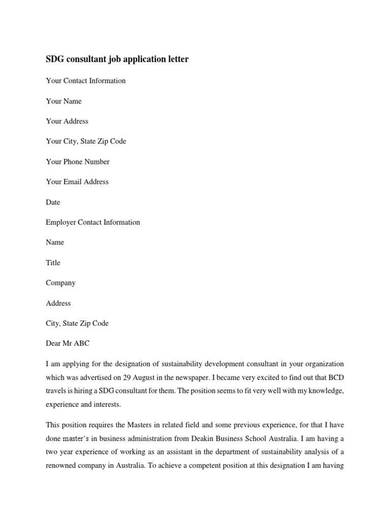 Consulting internship cover letter image