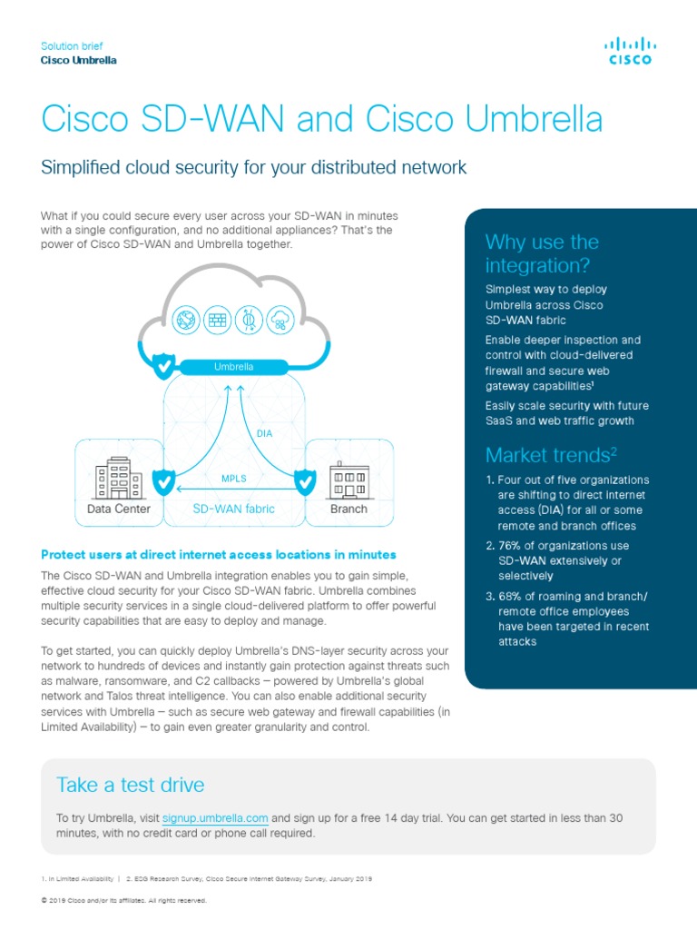 Cisco SD Wan and Umbrella | PDF | Domain Name System | Cisco Systems