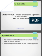 Programação dinâmica para resolver o problema da mochila