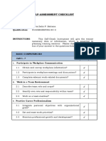 Self Assessment Checklist of Trainee