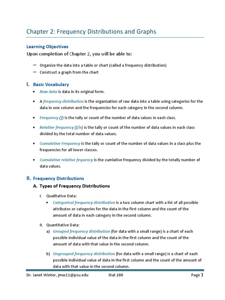 Frequency Distribution and Graphs | PDF | Histogram | Chart