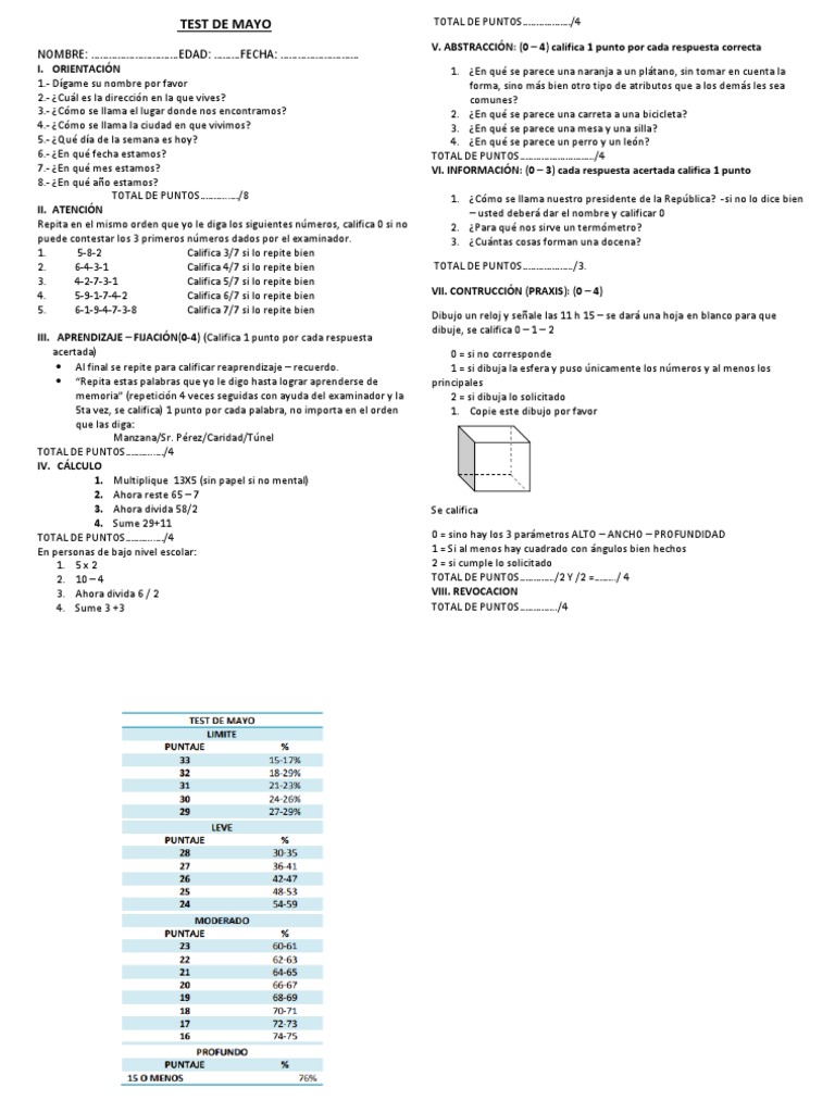 Test de Mayo PDF PDF