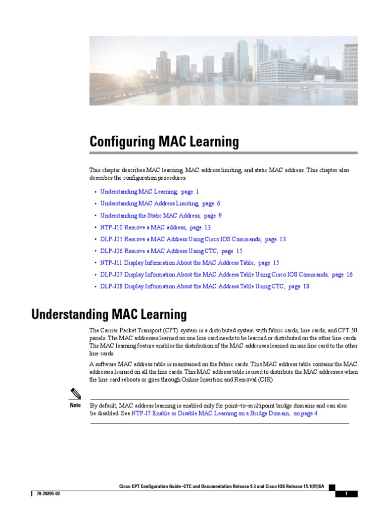 Configuring MAC Learning in Cisco Systems | PDF | Router (Computing ...