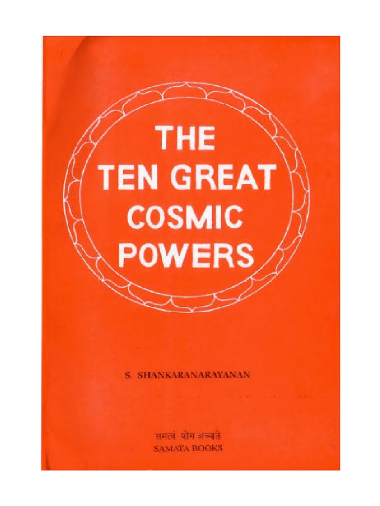 Ten Great Cosmic Powers (Tantra) Shankaranarayanan S. Samata Books 2002 ...