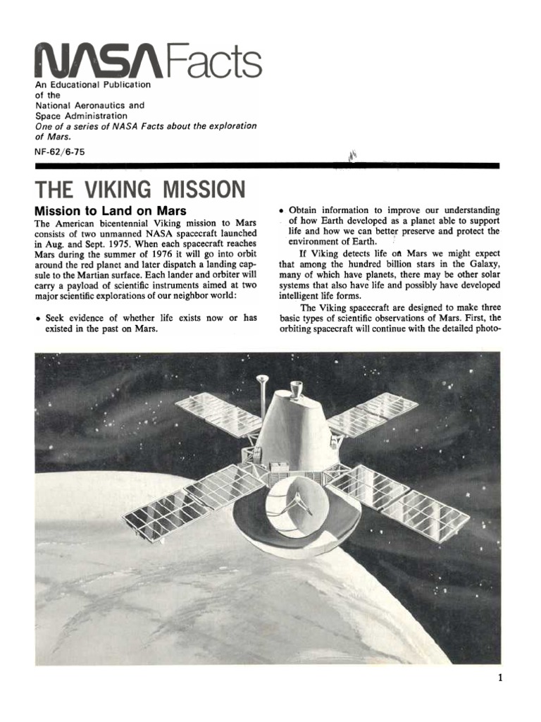 The Viking Mission | PDF | Mars | Lander (Spacecraft)
