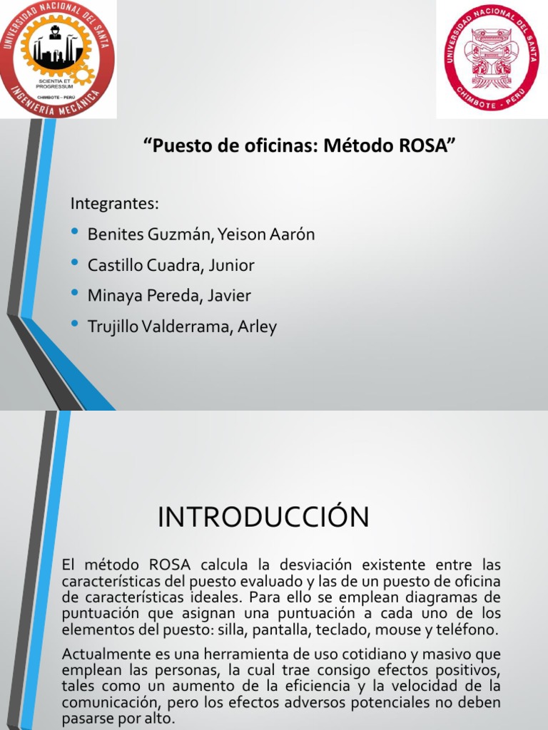 Puesto de Oficinas, Método ROSA | PDF | Periférico | Factores humanos y ...