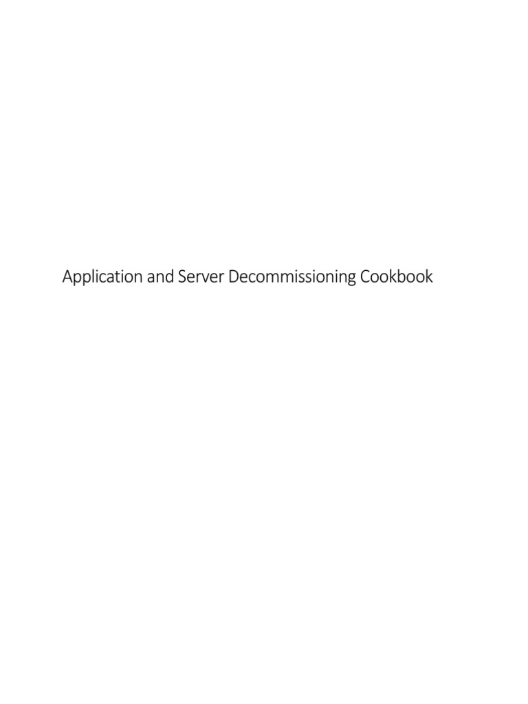 Server & App Decommission Guide | PDF | Server (Computing ...