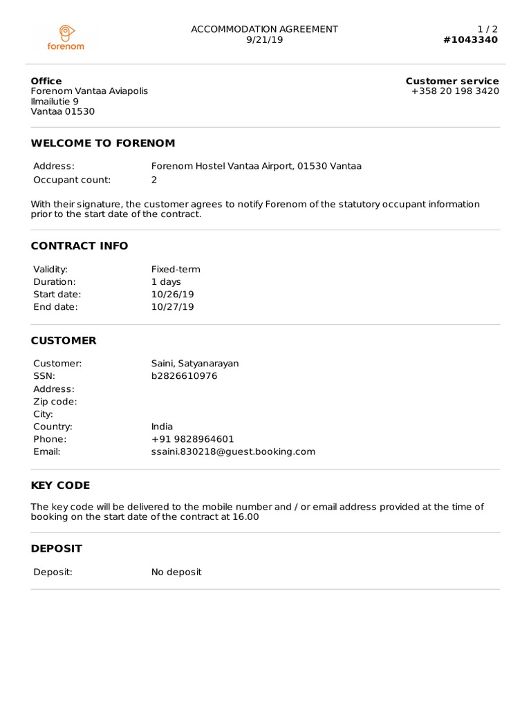 Accomodation 1043340 20190921113925 | PDF | Business