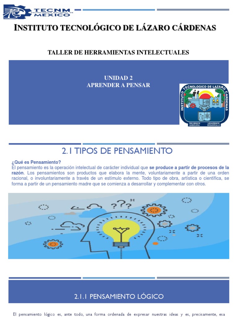 Unidad 2 Aprender A Pensar | PDF | Pensamiento crítico | Realidad