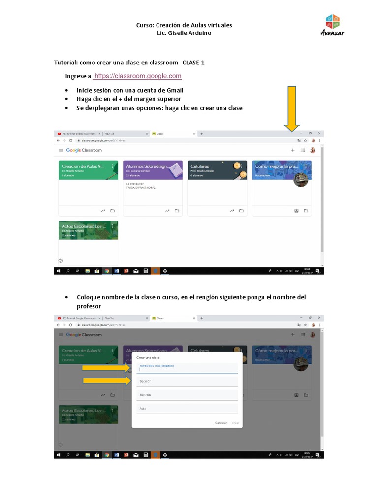 Como Crear Aulas Virtuales - Tutorial Clase 1 | PDF | Informática ...