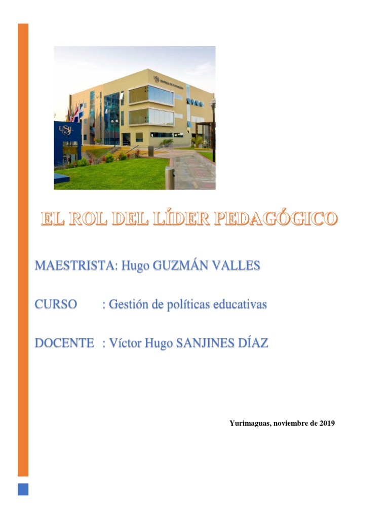 Liderazgo Pedagógico en Educación | PDF | Liderazgo | Salón de clases