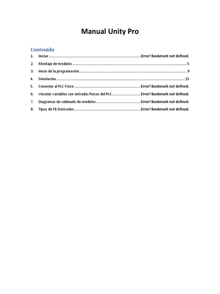 Manual Unity Pro TD - Oficial | PDF | Controlador lógico programable ...