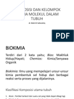 Komposisi dan kelompok utama molekul dalam tubuh