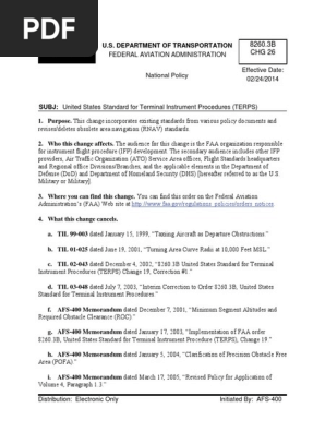 8260.3B - U.S Terps | PDF | Air Traffic Control | Federal