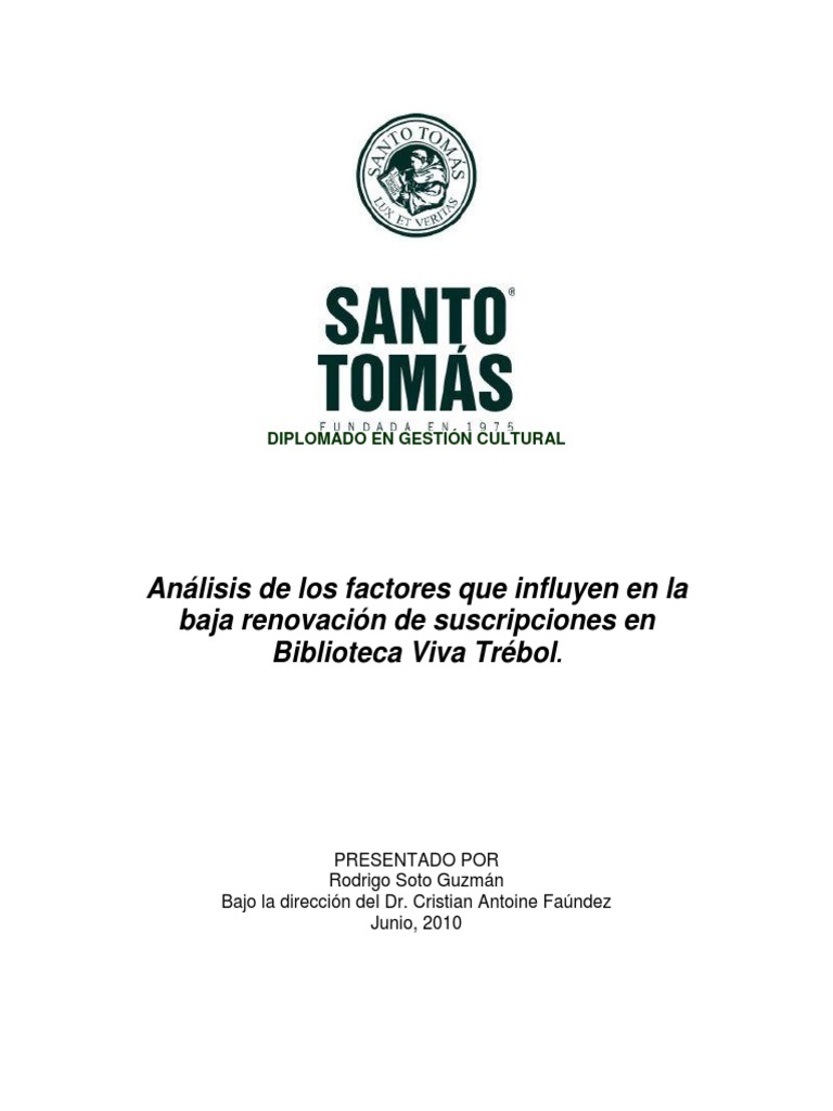 Analisis de Los Factores Que Influyen en PDF | PDF | Bibliotecas ...