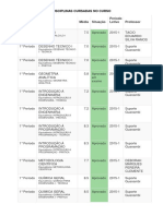 Disciplinas Cursadas No Curso