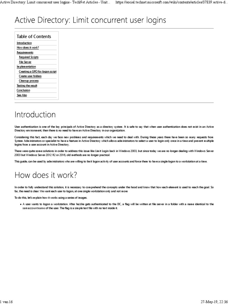 Limit User Logins in Windows Server 2008 R2 | PDF | Active Directory ...