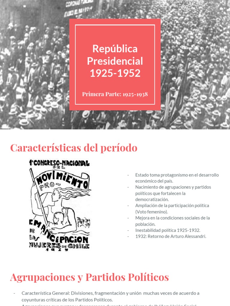 Historia de Chile 1925 A 1932 PDF Partidos políticos Elecciones