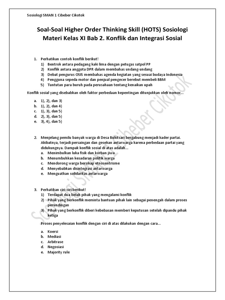 Contoh Soal Hots
