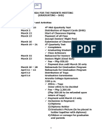 Agenda Parents Meeting SHS Graduating