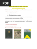 Efeitos Temporais Da Atividade Constituinte