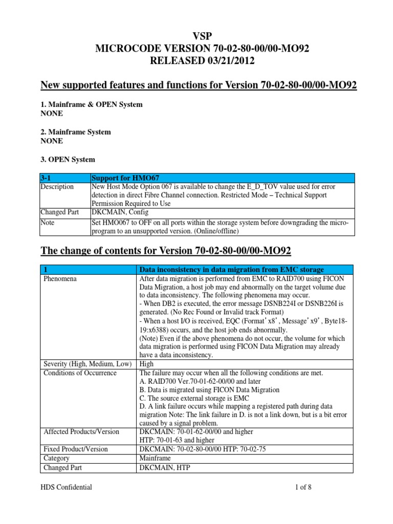 VSP 70-02-80-00-Mo92 | PDF | Hard Disk Drive | Error Detection And ...
